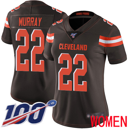 Cleveland Browns Eric Murray Women Brown Limited Jersey #22 NFL Football Home 100th Season Vapor Untouchable->women nfl jersey->Women Jersey